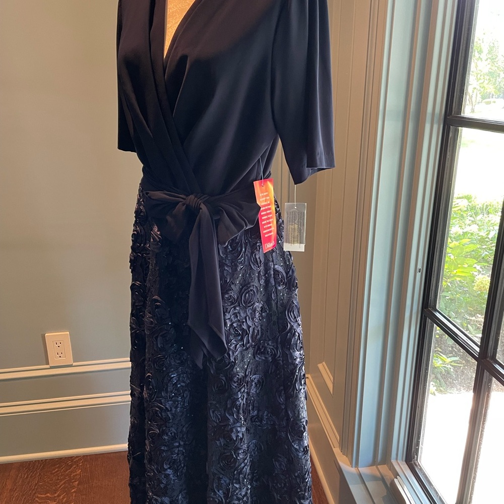Navy ankle-length evening gown